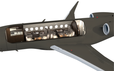 Charter aircraft Falcon 2000S through Bendix Air Charter