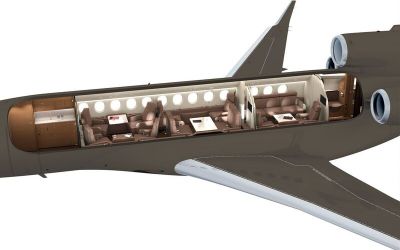 Charter aircraft  Falcon 7X through Bendix Air Charter